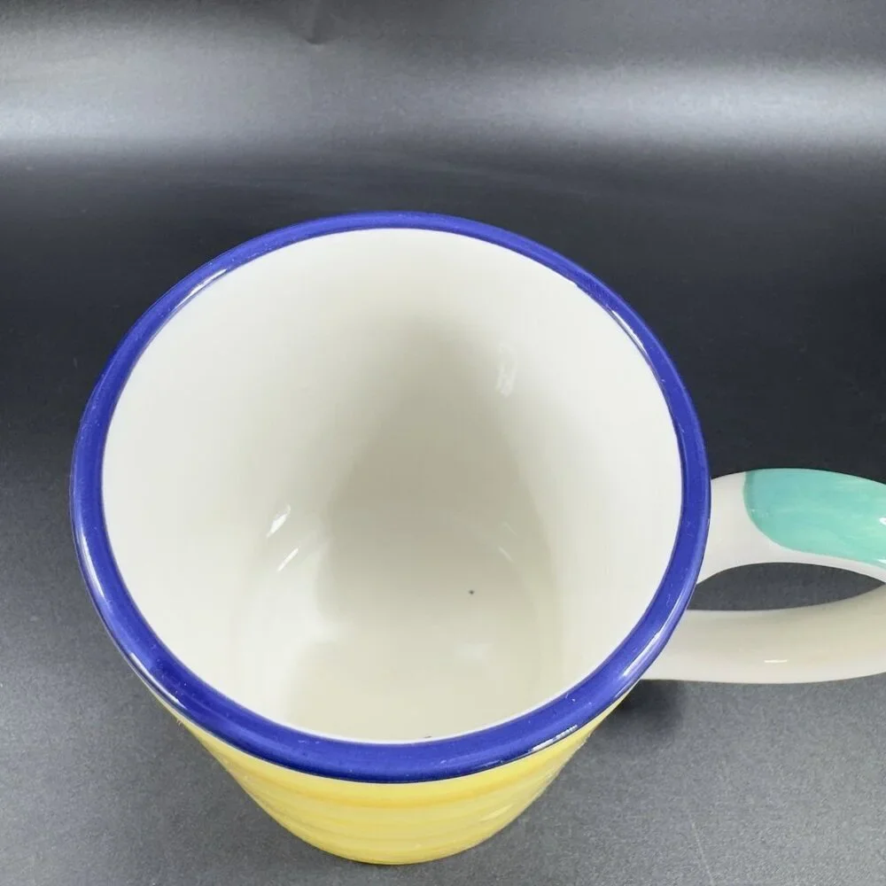 Vintage Pier 1 Ceramic Coffee Mug Cup Made In Italy Multicolor Mug Cup‎ Italian